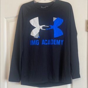 Under Armour Black Shirt with Blue Logo IMG Academy